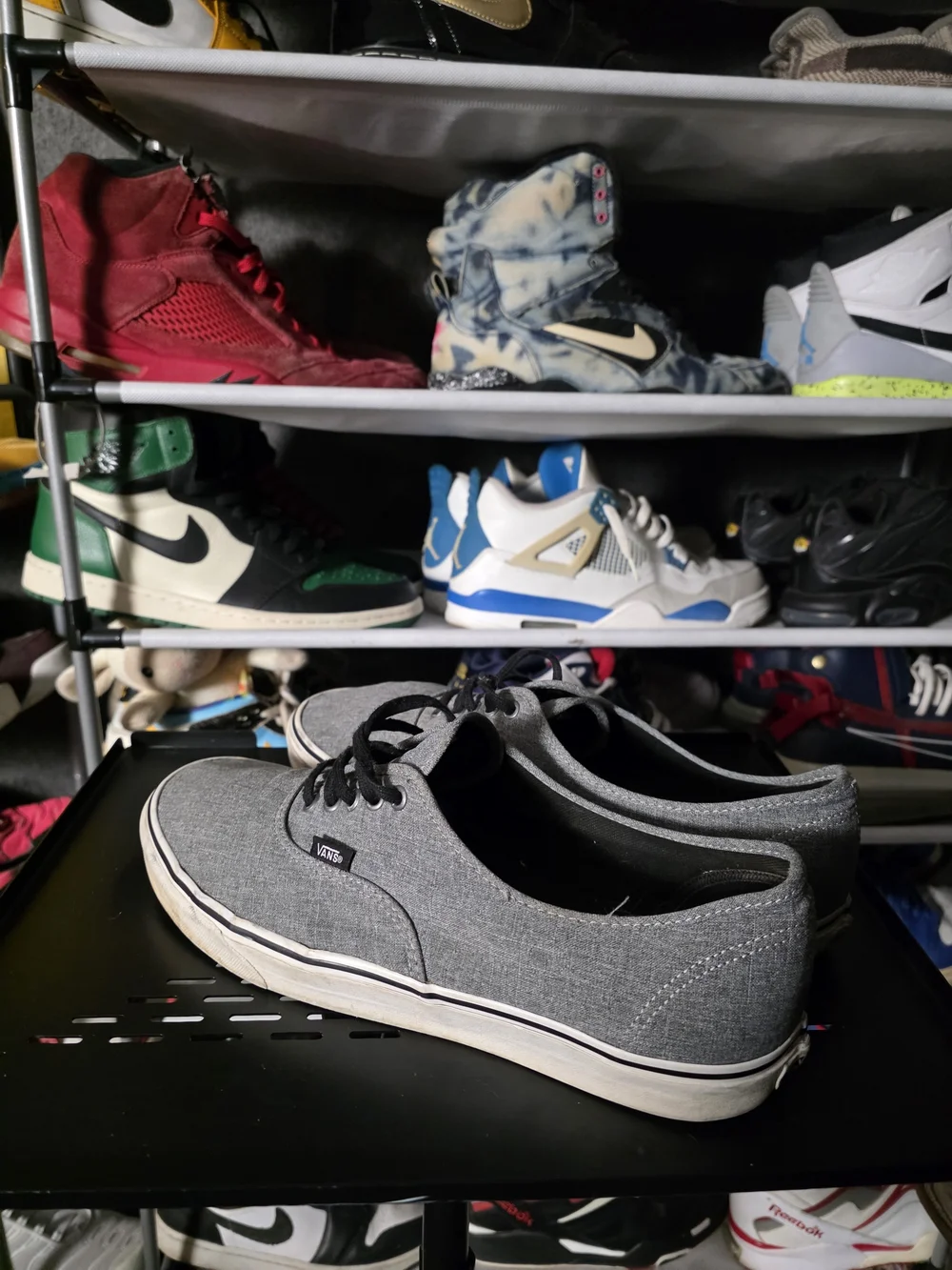 🔥 Vans Men’s Size 13 Gray Canvas Sneakers Hot!